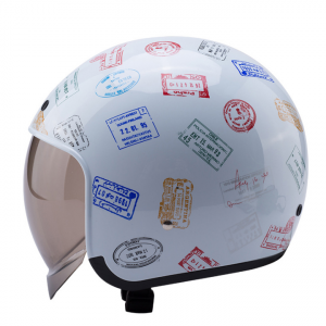 Alternative view of Retro Half-Face Helmet (with Red Smoke Lens)